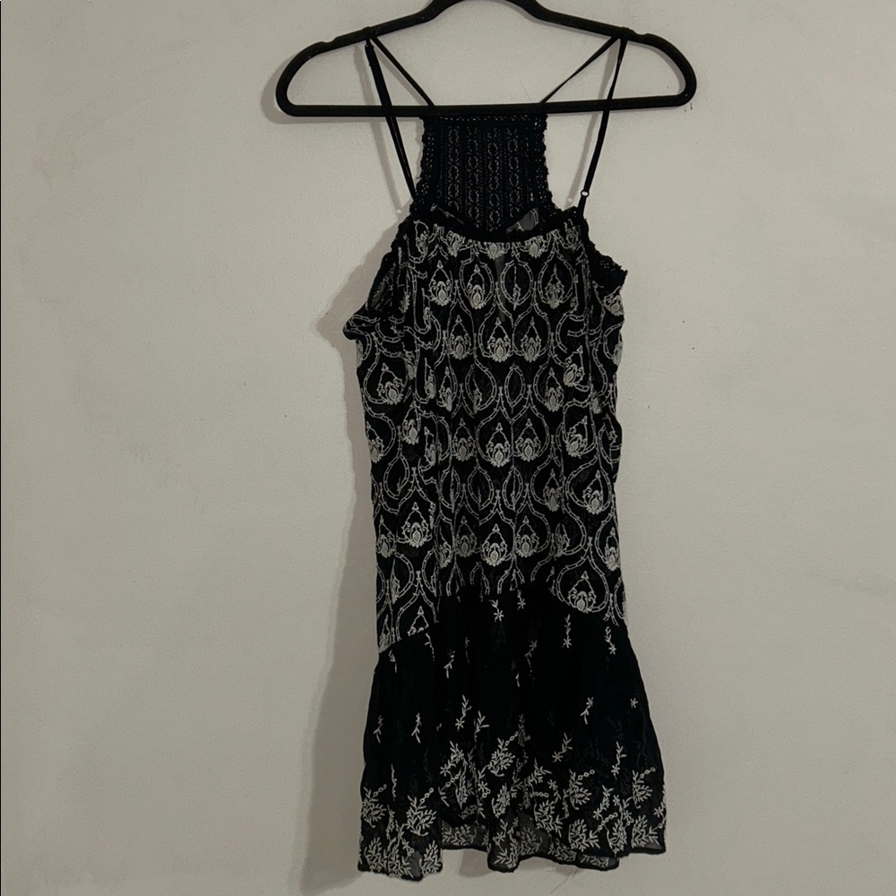 By Anthropologie women’s semi Sheer Embroidered Mini Dress XS - Picture 2 of 10